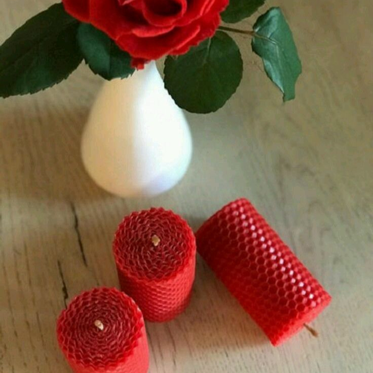 شمع بیزوکس موم عسل ‌ قرمز