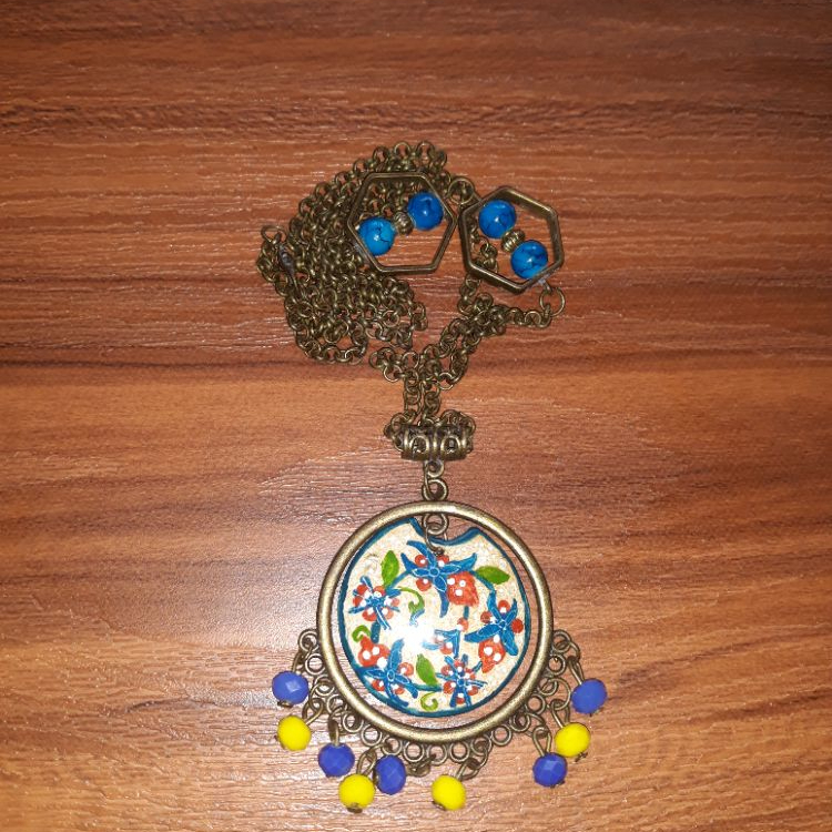 گردنبند میناکاری مدل دایره