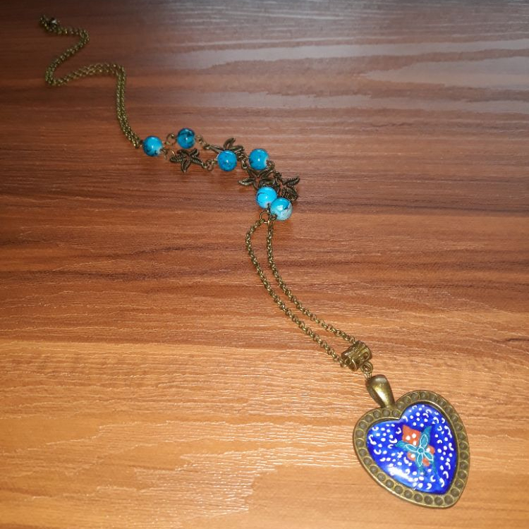 گردنبند میناکاری مدل قلب